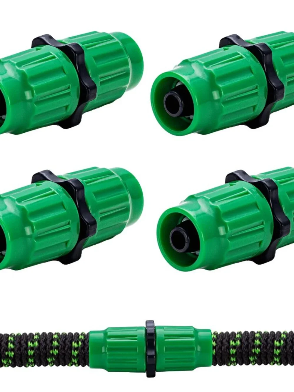 4 Sets Expandable Garden Hose Repair Kit - Universal Dual-Channel Hose Female Ma